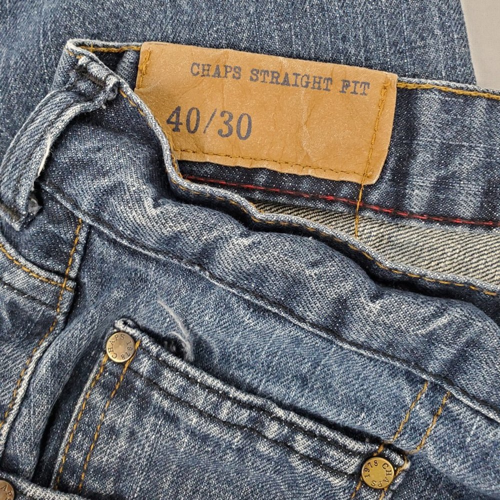 Chaps Denim Straight Fit Jeans Blue Men's 40 x 30 - Picture 10 of 14